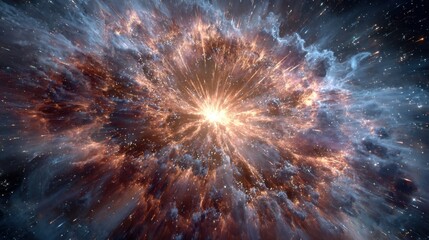 Wall Mural - bright colors burst across the cosmos as a massive explosion illuminates the darkness. stars and cos