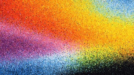 Poster - A stunning gradient of colors showcases a smooth transition from orange and red through purple and blue to green and black. The lively spectrum is captivating and mesmerizing.