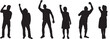 © Curto - Vector; silhouette of a group of peoplr standing and fist upVector; silhouette of a group of people standing and fist up