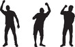 © Curto - Vector; silhouette of a group of peoplr standing and fist upVector; silhouette of a group of men standing and fist up