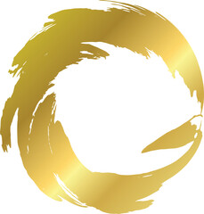 Poster - Luxury golden circle with brush strokes ,Abstract Gold Frames and Patterns