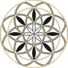Aufkleber - Intricate geometric mandala design with vibrant color palette and classic typography