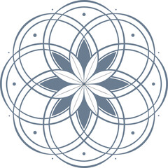 Aufkleber - Elegant minimalist mandala logo design with subtle geometric patterns and vibrant color accents perfect for branding and decorative applications