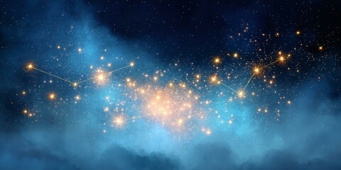 Wall Mural - starry night sky constellation artwork