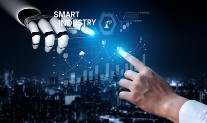 Poster - AI powers smart industry dashboards by automating data analysis, enhancing factory operations, and integrating intelligent robotics with cloud-based industrial systems Vouch