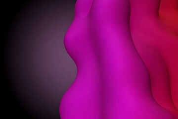 Canvas Print - Abstract grainy gradient background: vibrant pink and magenta fluid waves.
