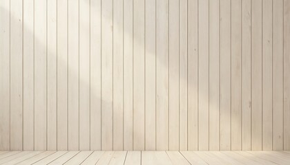 Poster - Light wood plank wall background. Vertical lines. Natural wooden texture, brown colors. Blank template for design mockup. Floor, wall construction. Minimalist interior.
