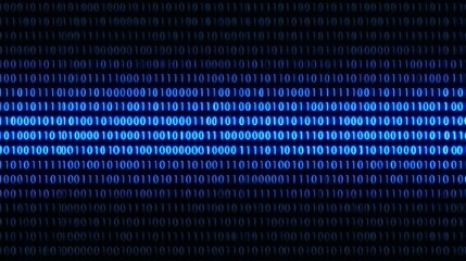 Aufkleber - Blue background with a row of numbers in white. The numbers are in binary code and are arranged in a row