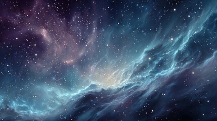 Wall Mural - a stunning cosmic cloud stretches across the dark expanse, illuminated by countless shining stars. t