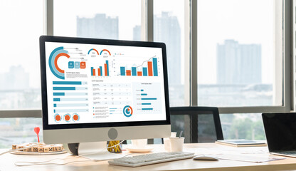 Poster - business data dashboard provide business intelligence analytic for marketing strategy planning snugl
