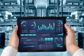 Poster - Business data dashboard provide business intelligence analytic for marketing strategy planning snugly with big data set to analyze customer demands and foreseeing business future