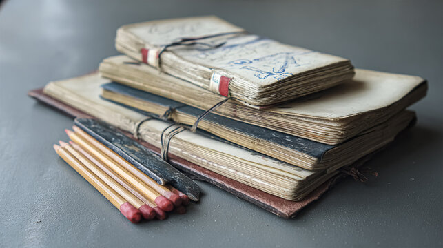 Collection of old books with blank pages. Set of vintage opened book with blank page. Object isolated on white background. Mock up template. Copy space for text.