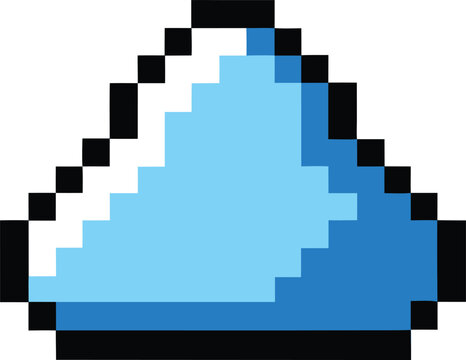 An 8bit pixelated cloud evokes retro gaming nostalgia, isolated on white