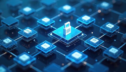 Aufkleber - Secure network architecture with layered defenses. Digital data protection concept represented with security lock. Cloud computing concept, data encryption, safe internet, modern technology.