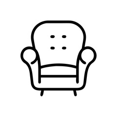 Poster - Cozy armchair icon in minimalist vector style for housewarming  
