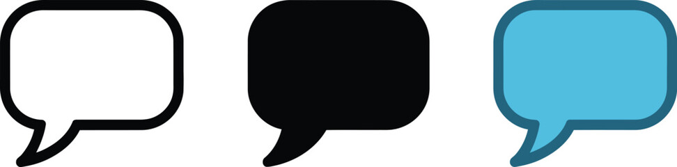 Poster - Three speech bubbles communication icon vector illustration message chat dialog talk bubble concept 100 editable vector illustration with png format