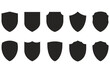 © Sagor - Collection of ten different shield silhouettes arranged in two rows evenly