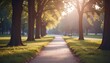 © Stefan Schurr - landscape with a walking path through a park, trees, and sunlight, promoting outdoor activity and wellness