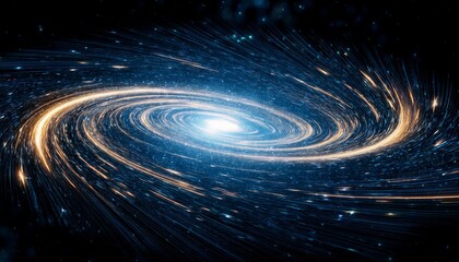 Wall Mural - abstract spiral galaxy of sparkling particles cosmic dust and glittering lights