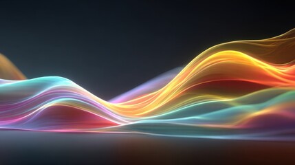 Poster - A colorful wave of light is displayed on a dark background. The colors are vibrant and the wave appears to be moving