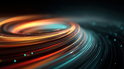 Poster - 3d render. Abstract neon background of glowing lines. Energy vortex macro. Modern wallpaper --no hard shadows, dark background, dark colors and shades, text --ar 16:9 --stylize 250 --v 7 Job ID: 6a3c2