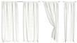 © rezia - white sheer curtains with different drapery semi isolated on white background PNG ,AI GENERATED