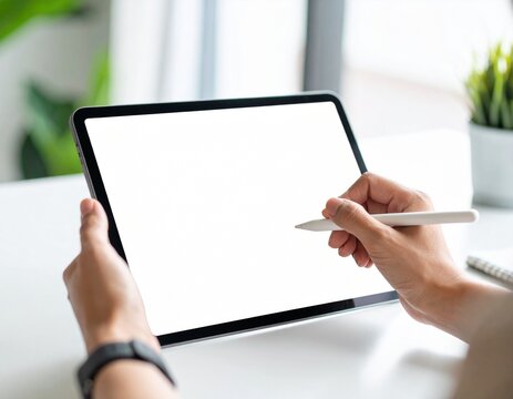 Digital Drawing on Tablet Blank Screen Mockup