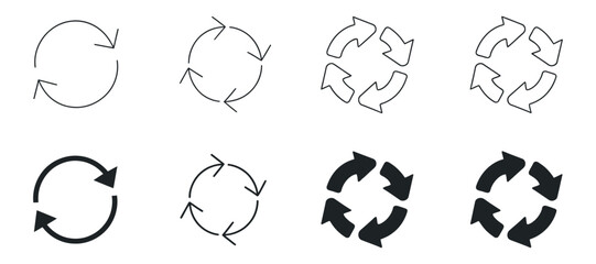 Poster - Set of Circular Arrow Icons in Different Styles