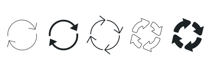 Poster - Collection of Circular Arrow Icons in Various Styles
