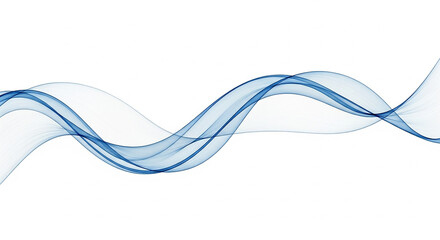 Aufkleber - Abstract blue wave flowing on white background