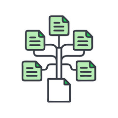 Poster - Flowchart of documents branching from central filing system  