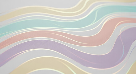 Aufkleber - Pastel colored wavy stripes creating an elegant background design