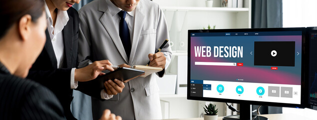 Fototapete - Website design software provide brisk template for online retail business and e-commerce