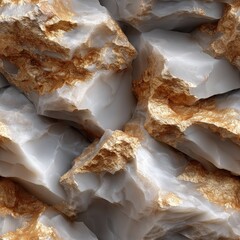 Poster - Elegant white marble background adorned with golden veins, perfect for enhancing the aesthetics of interior spaces. Ample room for text