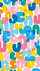 Poster - Bright Abstract Shapes on White Background Generative AI