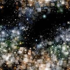 Poster - Colors dance across a black canvas, forming a pixelated spectacle that enchants viewers with its lively display of light SEAMLESS PATTERN