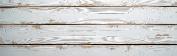 Poster - Old painted rustic wood texture background. White, grey colors, horizontal planks with grain, knots. Shabby, worn look. Backdrop for design, crafts. Vintage, retro style. Ideal for surface patterns,