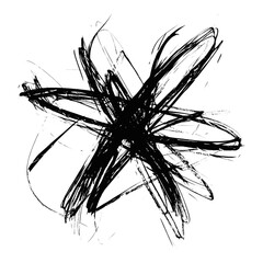 Wall Mural - png a asterisk scribble abstract black art.