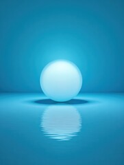 Poster - Floating Glowing Orb Symbolizes a Calm Mind Against a Soothing Gradient Background in Tranquil Surroundings