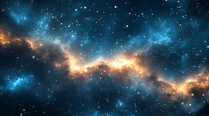 Wall Mural - Abstract cosmic background with nebula cloud and sparkling stars deep space galaxy illustration