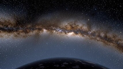 Poster - Starlit Galaxy View From a Distant Planet in the Universe Generative AI