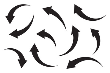 Fototapete - Curved arrow icons. curved arrows set. arrow symbol collection. vector
