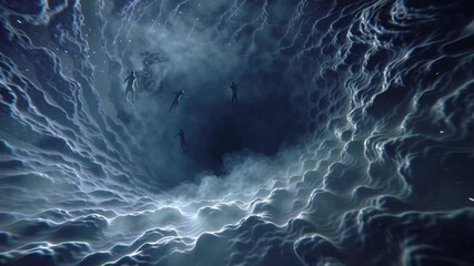 Poster - Swirling Vortex With Electric Energy in Dark Atmosphere Generative AI