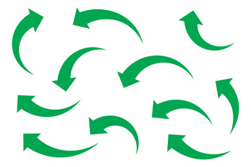Fototapete - Curve arrows icon, Curved arrows, Arrow sign, Black arrows set on white background