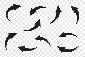Fototapete - Curved arrow icons. curved arrows set. arrow symbol collection. vector