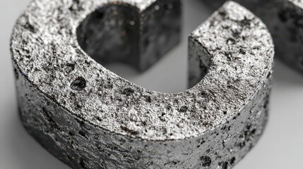 Fototapete - Teton text effect with metallic surface and realistic shadows on black background offers design element