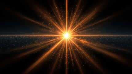 Poster - Bright light bursts and radiates with energy across a dark space, creating a powerful and impactful visual display in the digital render