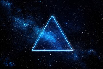 Wall Mural - beautiful cosmic triangle illuminated against a starry night sky