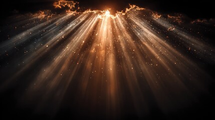 Poster - Bright light bursts and radiates with energy across a dark space, creating a powerful and impactful visual display in the digital render