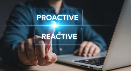 Poster - proactive vs reactive business strategy planning management leadership decision making process succe